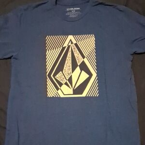 Volcom Blue Short-Sleeve Graphic Tee with Cream Logo